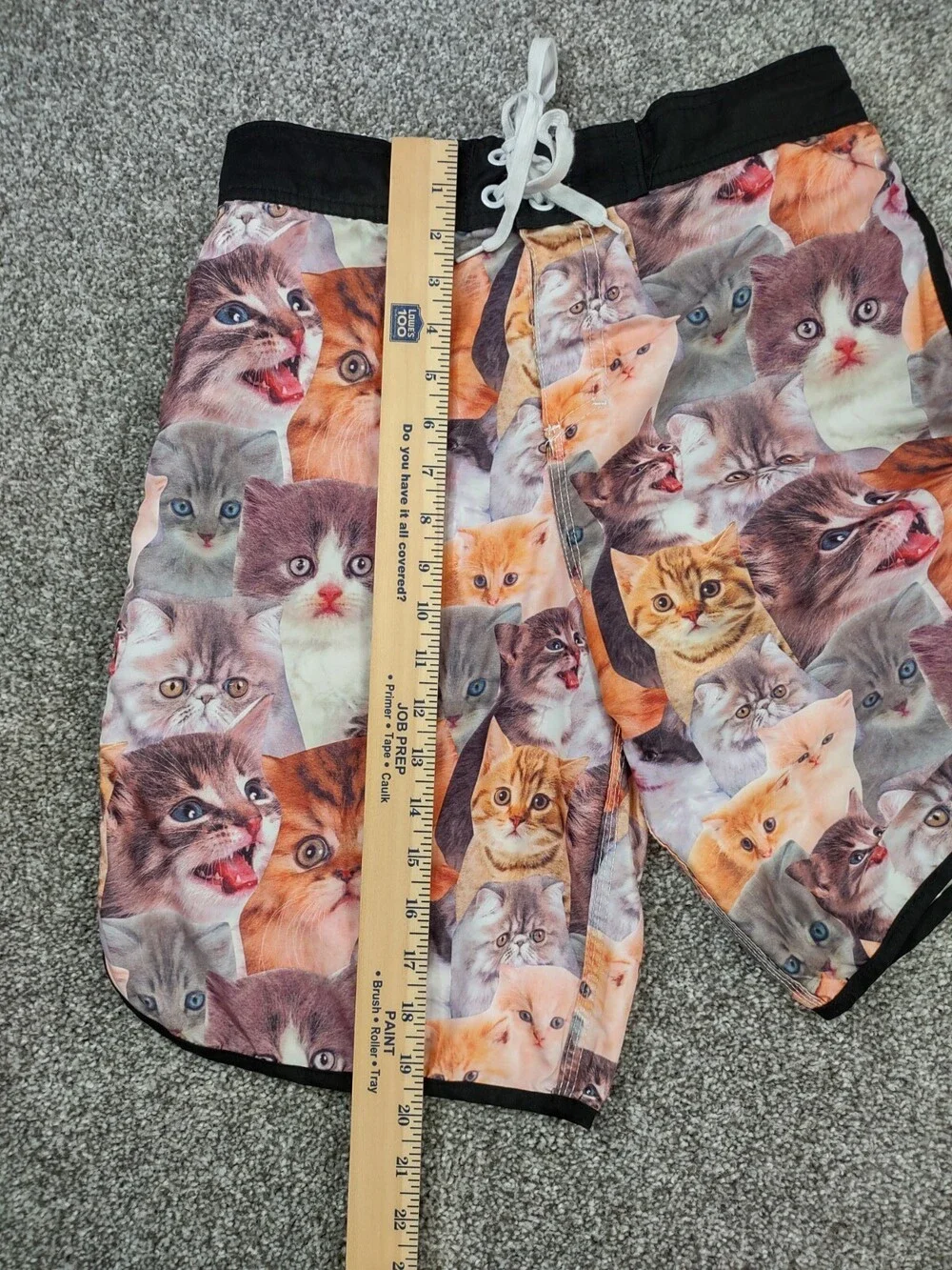 Bioworld Swim Trunks Mens Small Kitten Lined Hybrid Boardshorts Drawstring